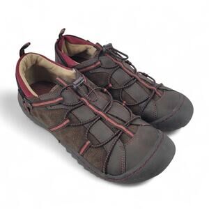 JBU Womens 9 Synergy Slip On Hiking Shoes Brown Comfort Outdoor EUC